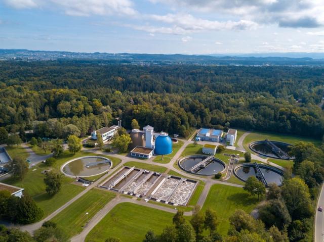 Luftaufnahme des Klärwerks Friedrichshafen