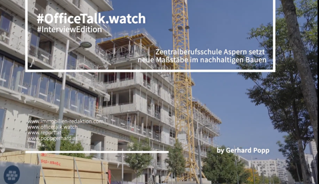 Aufnahme des Berufsschulgebäudes in der Seestadt Aspern