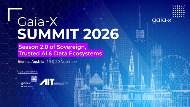 Banner mit Eventinfos zum Gaia-X Summit 2026