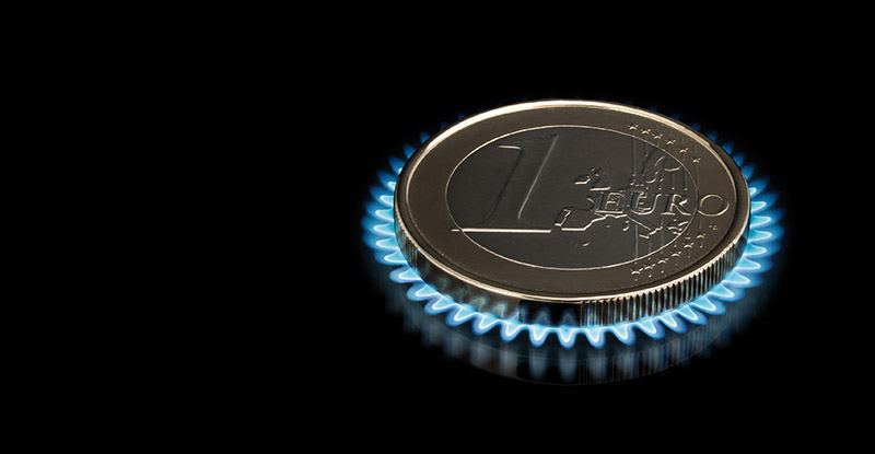 Coin one EURO on a gas torch.