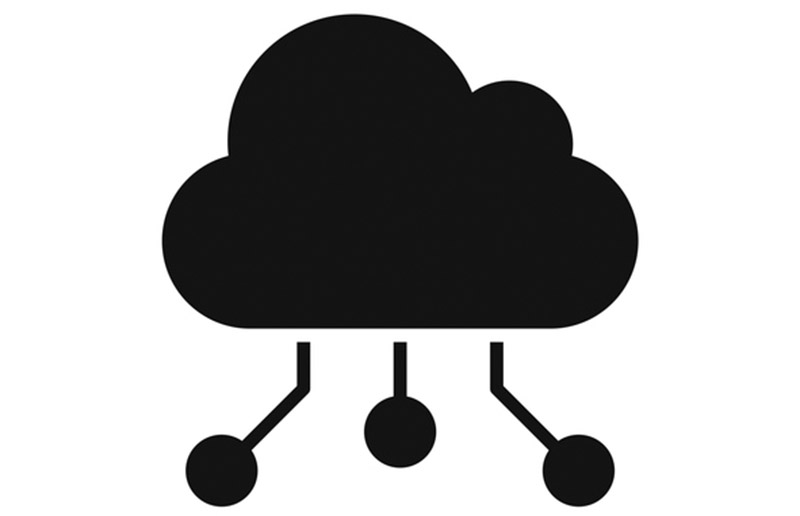 Icon of &quot;Cloud computing&quot; with its reflection and isolated on a blank background. Vector Illustration (EPS file, well layered and grouped). Easy to edit, manipulate, resize or colorize. Vector and Jpeg file of different sizes.