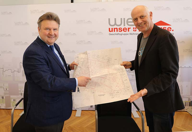 Foto: Noch-Wohnbaustadtrat Michael Ludwig (li.) und Christoph Chorherr bei der Präsentation der Novelle zur Wiener Bauordnung.