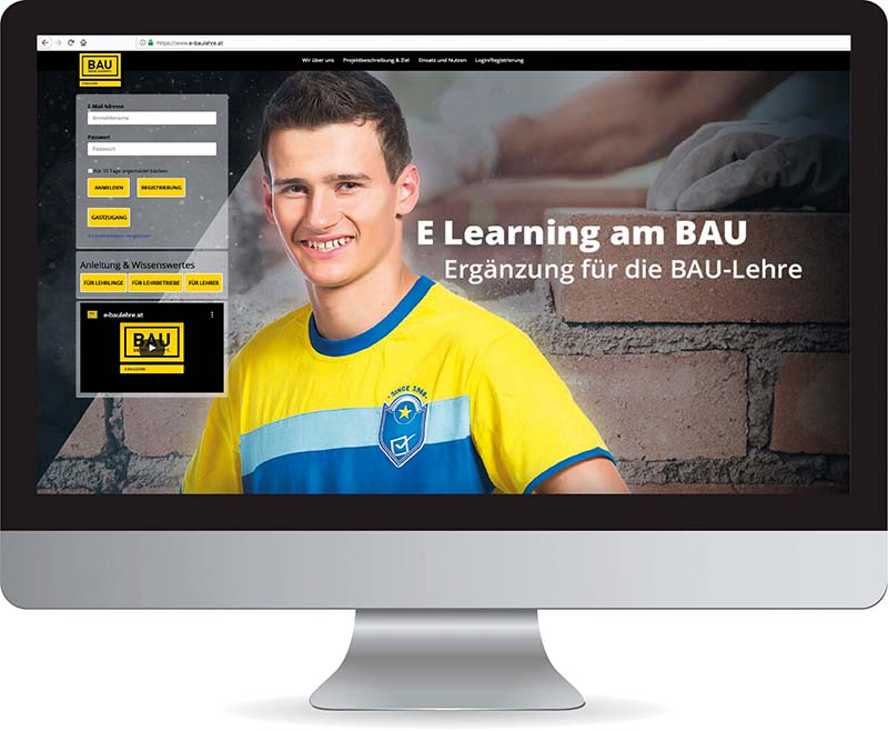 Foto: Die Lernplattform e-baulehre.at ist ein Projekt der Bundesinnung Bau. Für Konzept und Umsetzung zeichnet die Bauakademie Oberösterreich verantwortlich. 