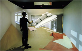  Mit interaktiven 3D-Technologien können Gebäude oder Möbel visualisiert, modelliert und verändert werden.